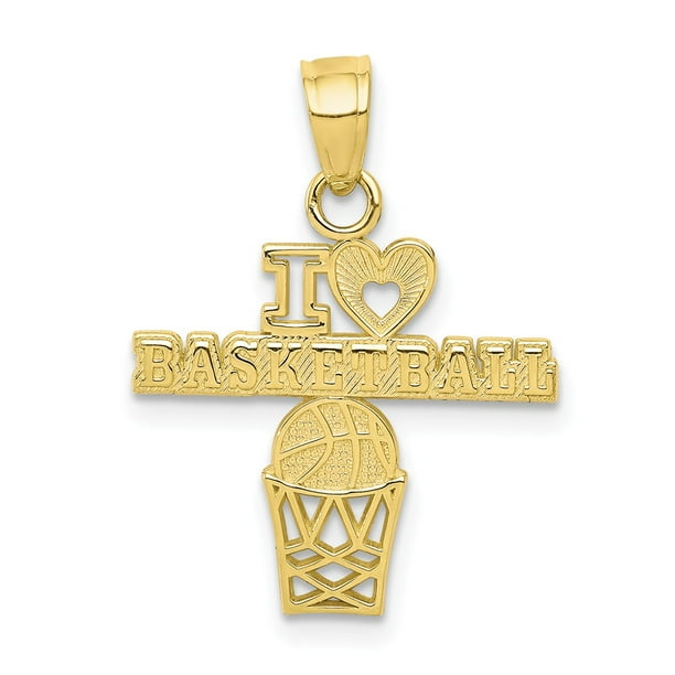10k Yellow Gold Solid Basketball Charm Pendant 10k Yellow Gold Solid Basketball Charm Pendant